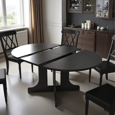 Plateau de table de salle à manger extensible 59 po x 43 po avec rallonge amovible et base en forme de X