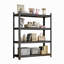 Étagère de rangement en métal à 4 niveaux réglable en hauteur, organisateur vertical, H 63 po x l 45,27 po x P 17,7 po, noir, assemblage requis
