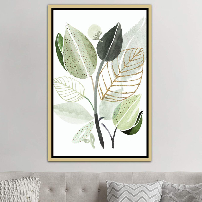 « forest bouquet », impression, H 26 po x l 18 po x P 1,5 po, Toile encadrée d'or