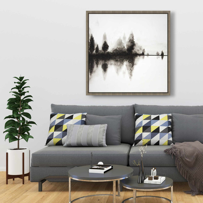 Réflexion - Toile encadrée de paysage noir pour la décoration intérieure