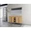 Armoire de salle de bain autoportante avec porte à fermeture douce et tablette de rangement ouverte
