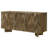 Shyanne 3-Door Solid Mango Wood Sideboard with Chevron Fronts and Adjustable Shelves, Mango Brown