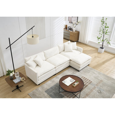 108-Inch L-Shaped Modular Frame Chenille Fabric Sofa, Featuring A Versatile Design That Adapts To Any Interior Space, Delivering Boundless Comfort And Contemporary Style.