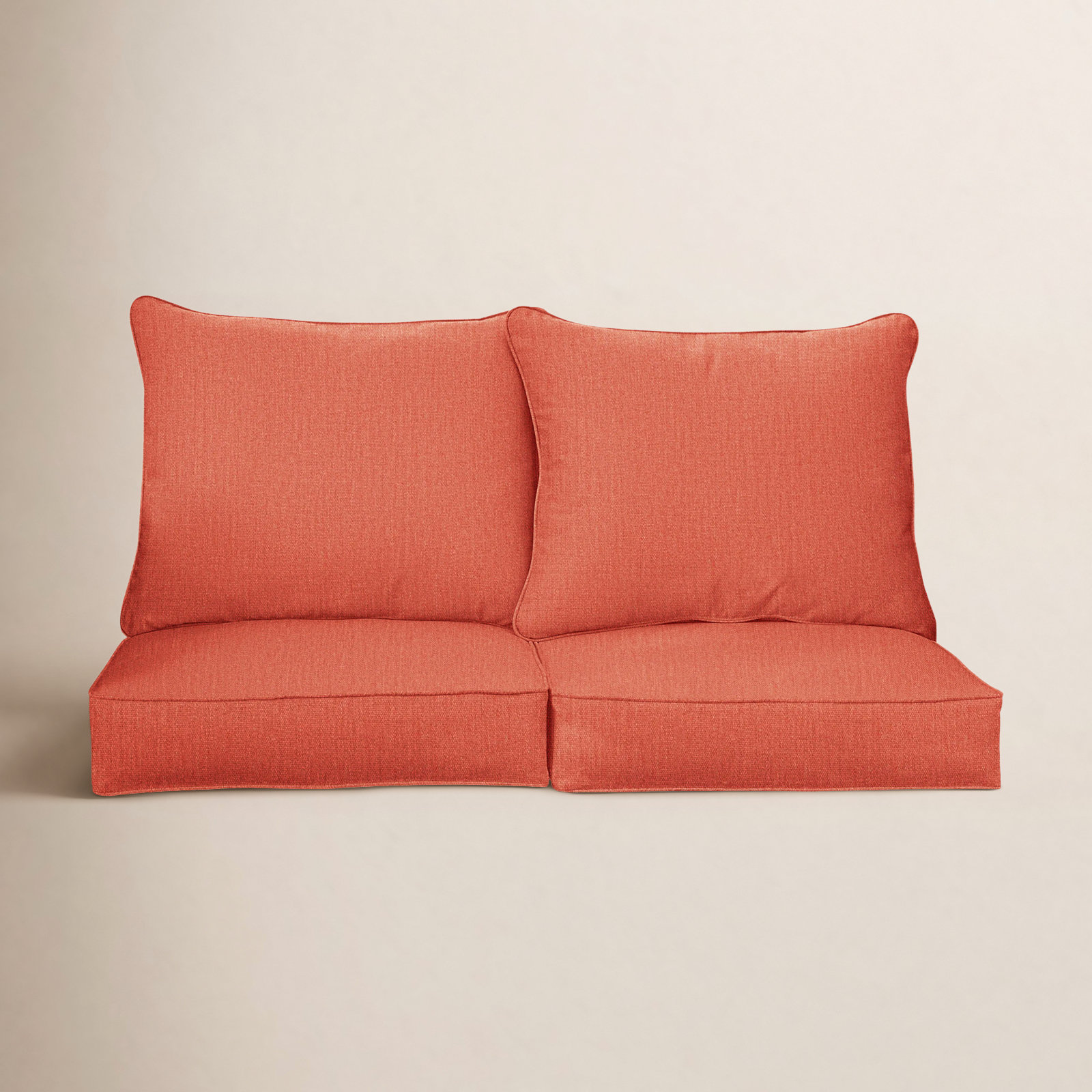 Davana Sunbrella Outdoor Loveseat, Canvas Persimmon Sunbrella® Canvas, 25" W x 23" D