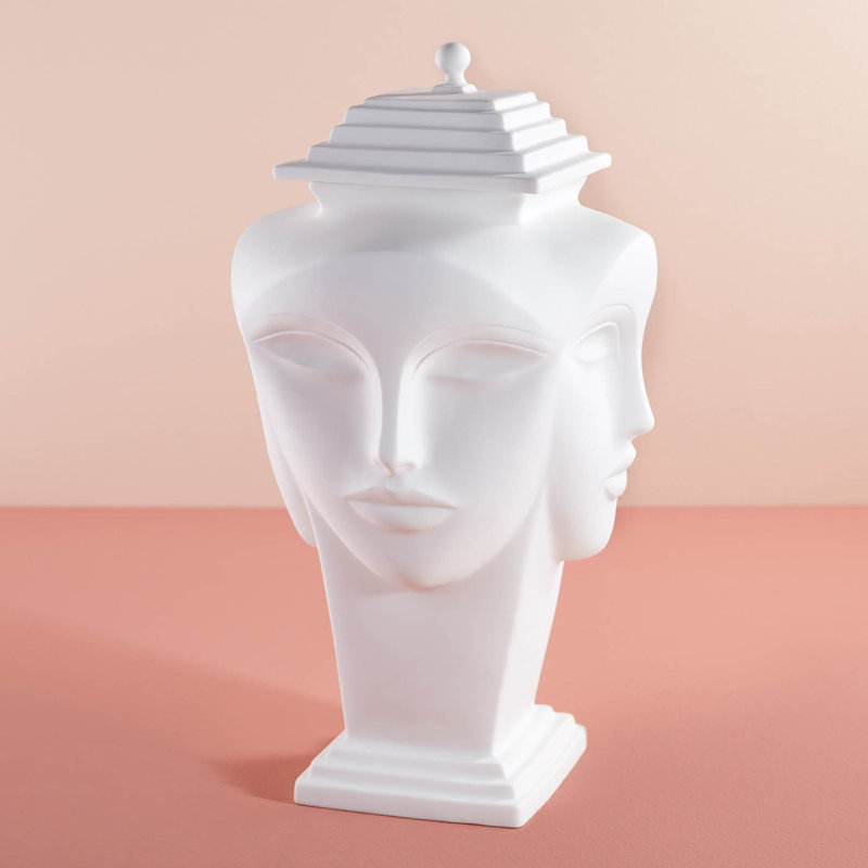 Matte White Ceramic Novelty Ginger Jar Urn