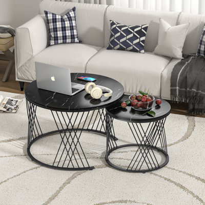 Nathean Modern Round Nesting Coffee Table Frame for Living Room 2 - Piece by Mercer41