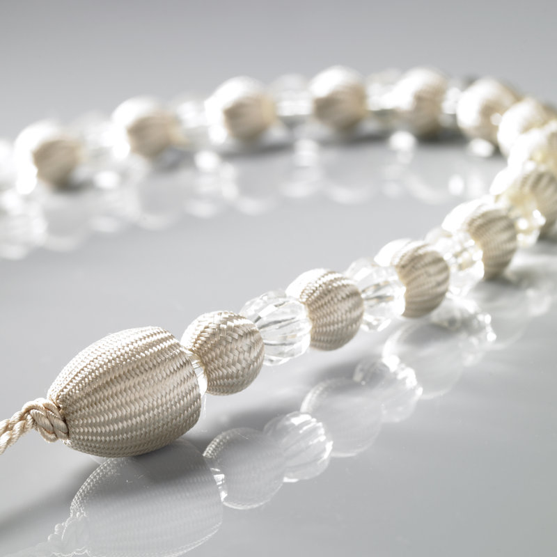Canaan Earl Beaded Curtain Tieback, Cream