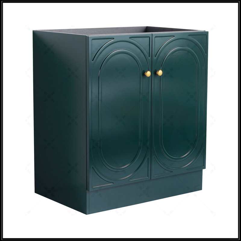 Meuble-lavabo autoportant avec portes à fermeture douce, rangement spacieux et conception élégante pour les salles de bain modernes