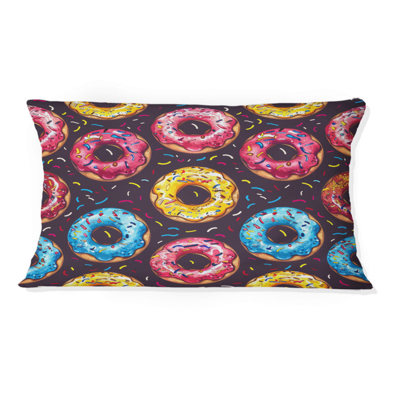 Pink Blue Donuts Pattern - Children Pillow, Rectangular, 12"H x 20"W