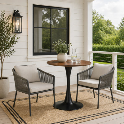 Table ronde avec base en tulipe élégante, plateau en panneau de fibres à densité moyenne moderne, coffre-fort et élégant
