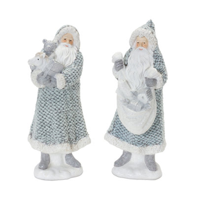 Figurine Père Noël avec manteau de chandail (ensemble de 2)