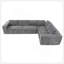 Canapé modulaire de style minimaliste de 129,5 po, ensemble de canapé en chenille infroissable à 6 places assises, ensemble de 2 canapés en nuage en forme de L pour le salon, aucun assemblage requis,-528583239