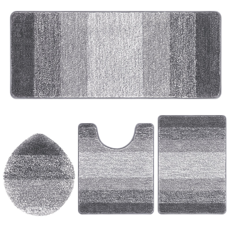 Lazzuro Microfiber Non-Slip Rugs, Blue Gray