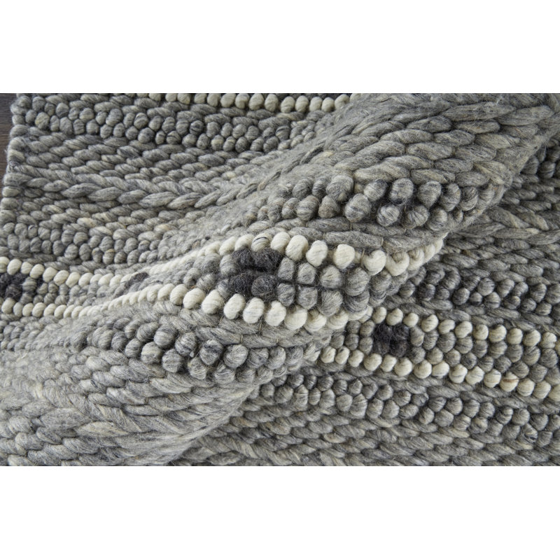 Cicero Transitional Stripes, Gray/Black/White Area Rug, Rectangle 5' x 8'