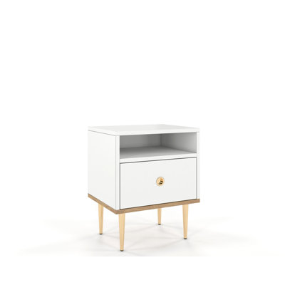 Palacios 44cm W Manufactured Wood Bedside Table