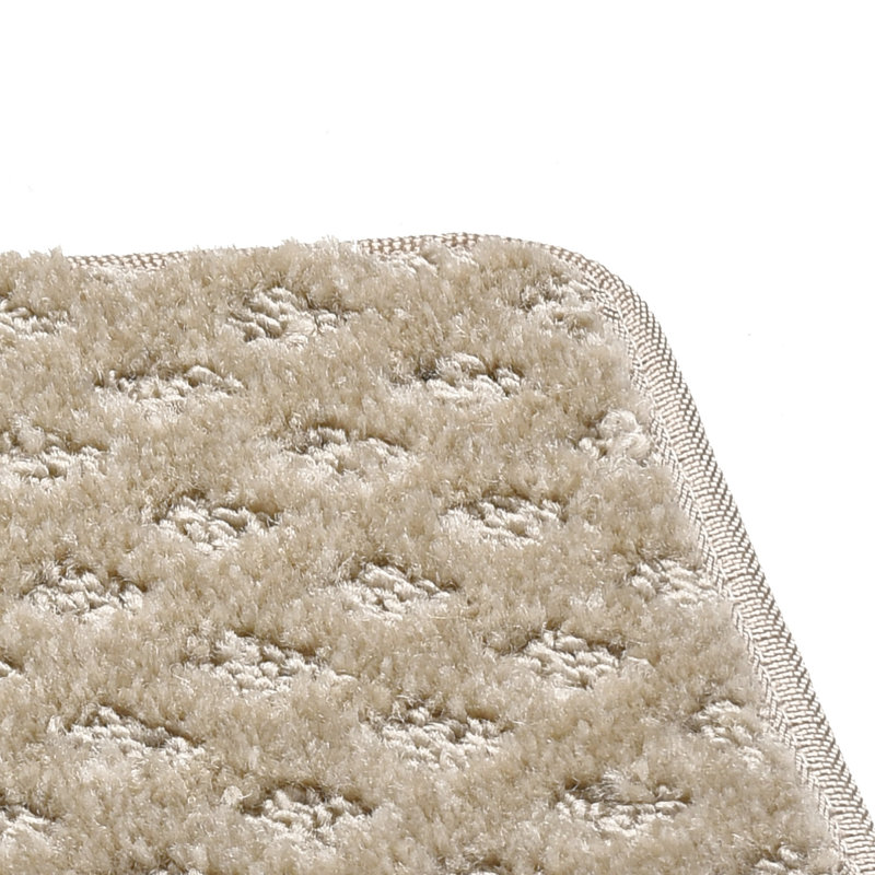 Tapis d'escalier bullnosés antidérapants, Mini treillis crème et gris diamant, 14