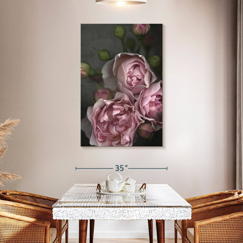 Bouquet de pivoines roses, H 48 po x l 32 po
