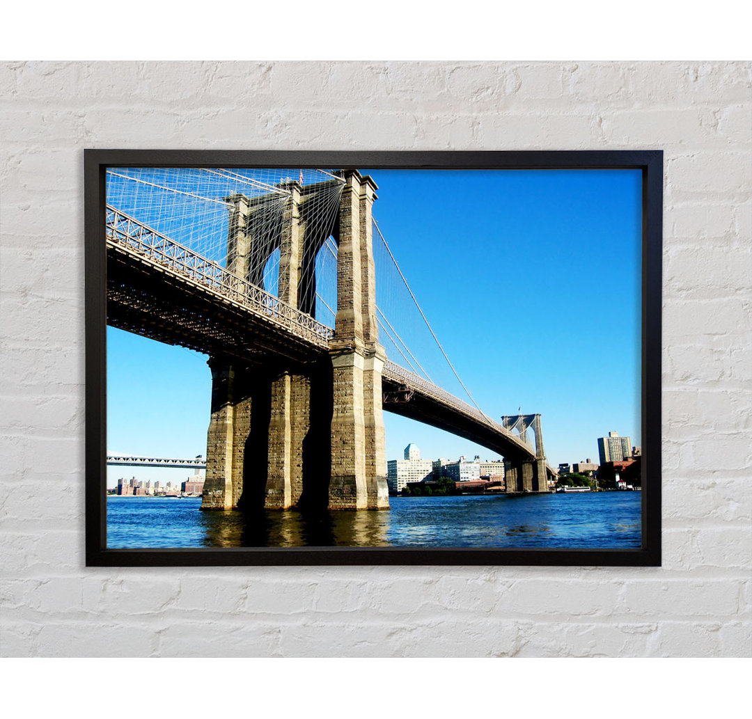 New York City Brooklyn Bridge By Day - Einzelbildrahmen Kunstdrucke auf Leinwand