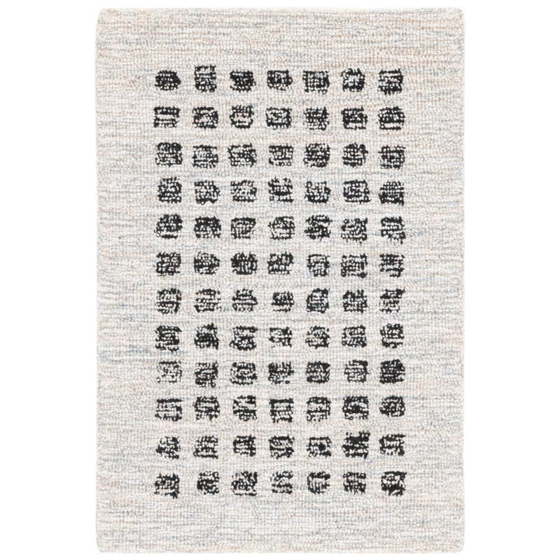 Sikira Hand Tufted Wool Pile Abstract Rug, Rectangle 6' x 9'