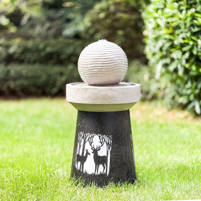 Outdoor Garden Lantern with Warm LED Light Deer Silhouette Decorative Landscape Light for Patio Yard Lawn