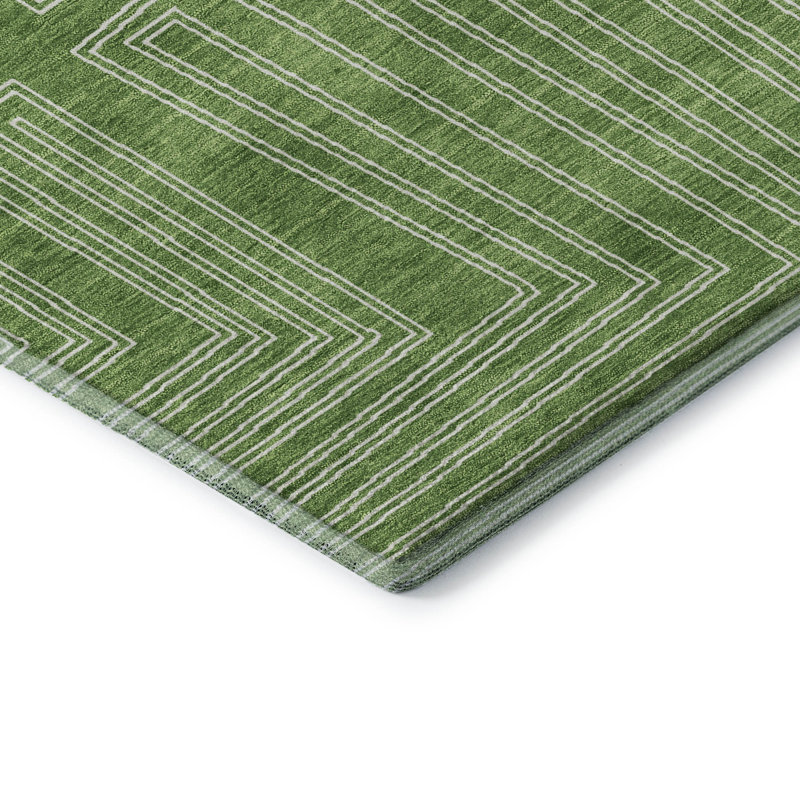 Tapis géométrique Premium lavable à la machine Harrietstown AMF1045, Rond 8 pi