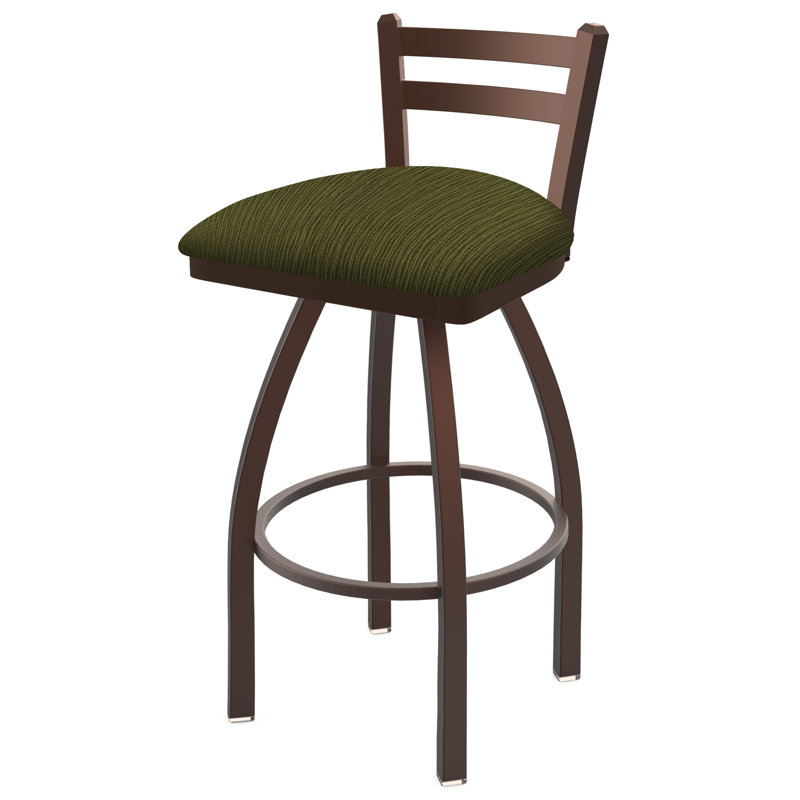 Jackie Swivel Upholstered Counter Stool, Fabric-Graph Alpine, Anodized Nickel, Counter Stool (25" Seat Height)