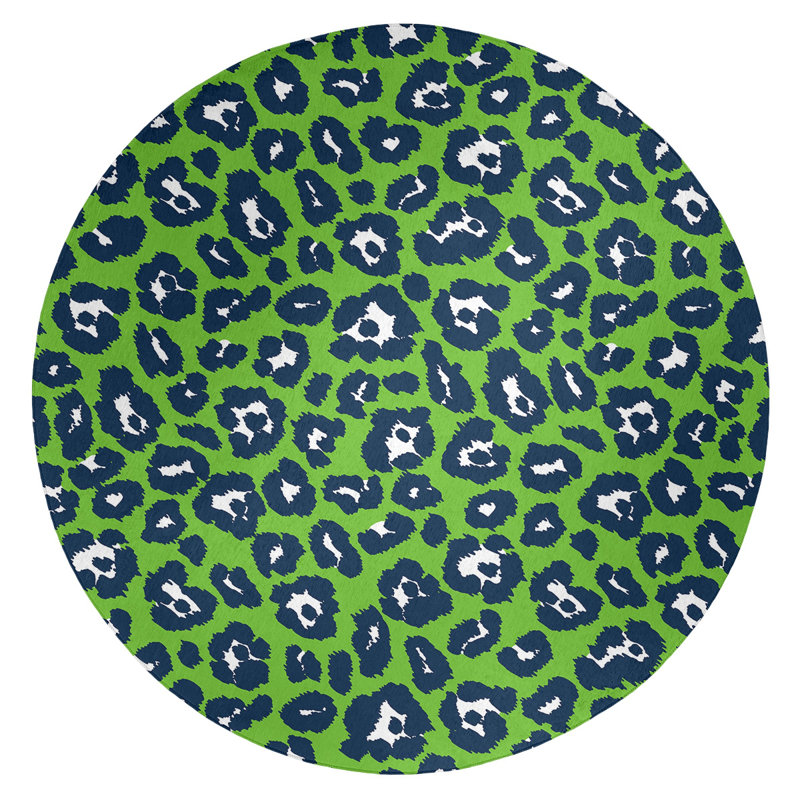 Animal Print Indoor Rug, Round 5'