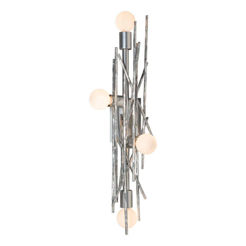 Brindille Steel Armed Sconce, Sterling