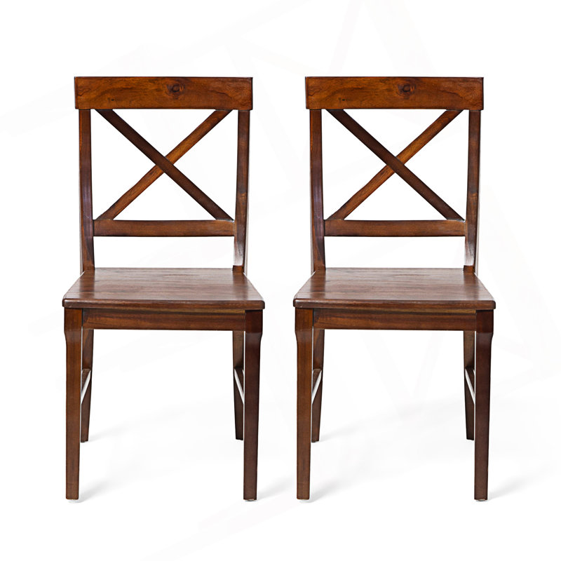 Ensemble de 2 chaises de style campagnard traditionnel, Brun