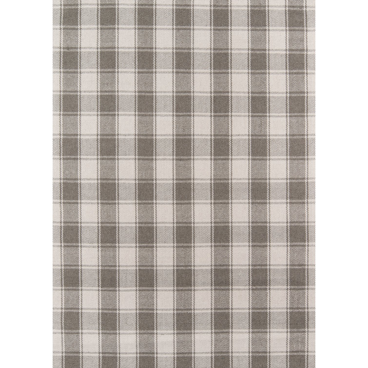 Marlborough Wool Plaid Area Rug in Gray