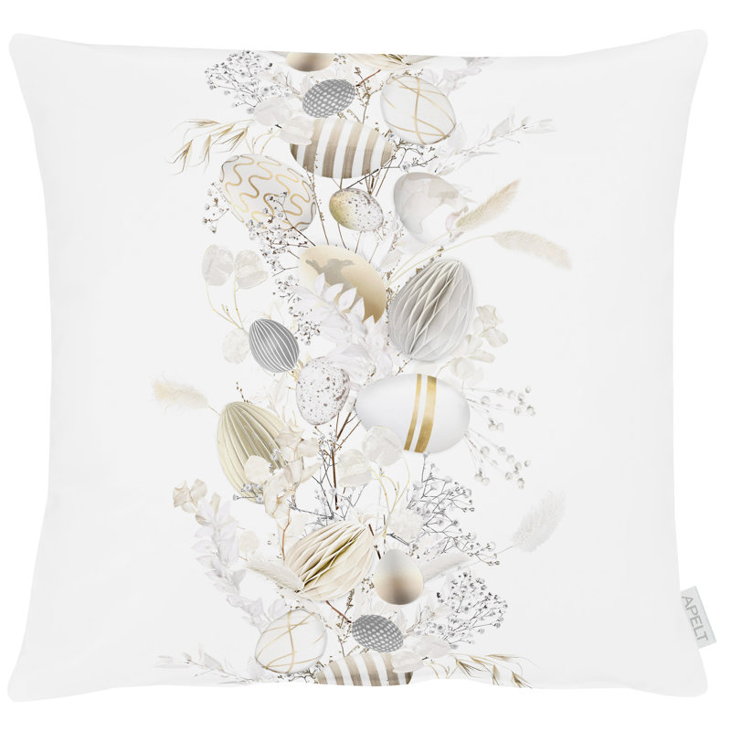 Floral Square Cushion, Natural/Brown, 45cm H x 45cm W, Polyester