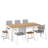9Pc FSC Teak And Aluminum Outdoor Patio Dining Set
