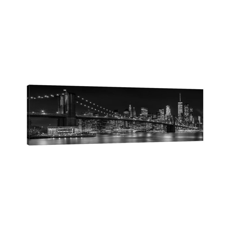 NYC Nightly Impressions - Giclée sur toile tendue avec châssis, H 12 po x l 36 po