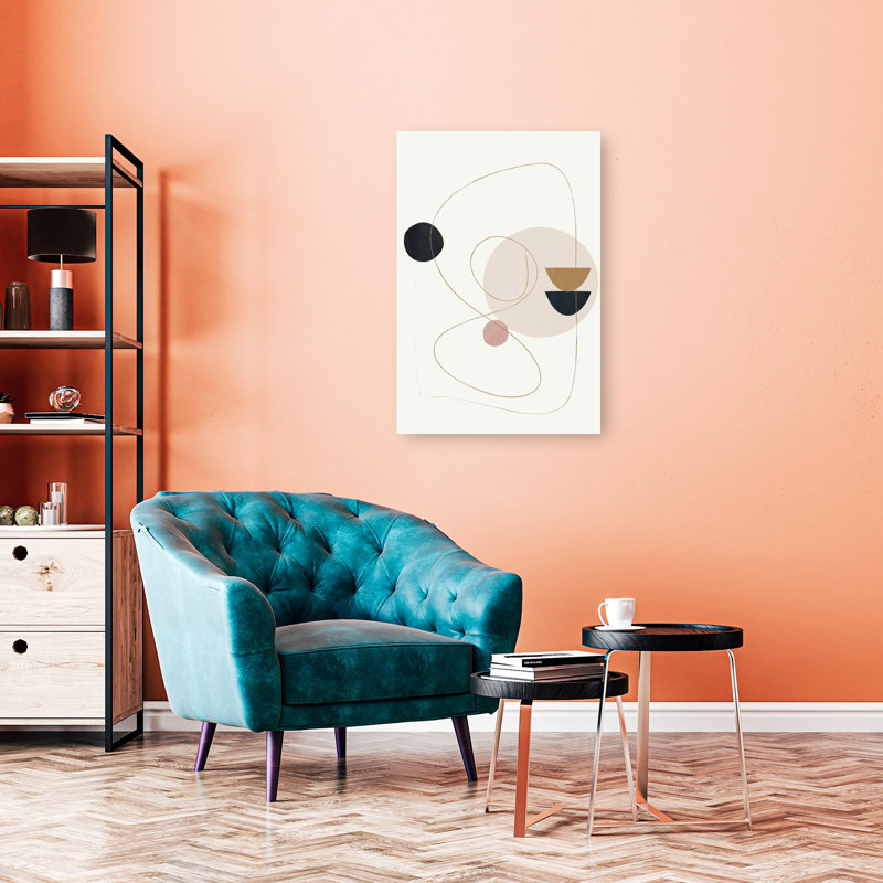 Abstract Geometric Harmony Abstract Contemporary Elegant Wall Art Print by Flow Line - Wrapped Canvas Print