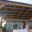 Backyard Discovery Arcadia Pitched Roof Cedar Wood Outdoor Patio Gazebo With Powerport 4.4m X 3.7m (14ft X 12ft)