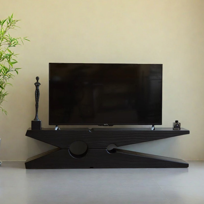 Meuble télé en bois massif noir Creative Design Sense, 70.86"