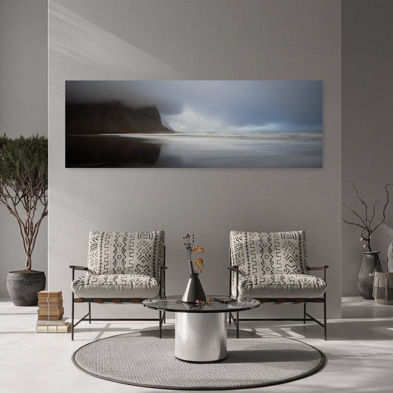 «Serenity Abstract Peaceful Serene Autumn Beach», art mural, H 20 po x l 60 po