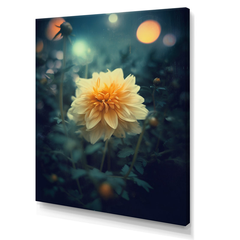 Jaune jaune sarcelle Marigold Splendor II sur toile, Toile tendue, H 44 po x l 34 po x P 1,5 po