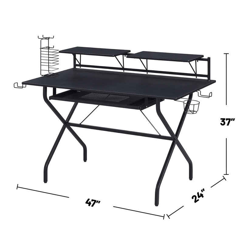 Rectangular Computer Desk With Keyboard Tray (Not Including Office Chairs)