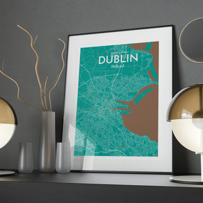 Dublin City Map In Nature - No Frame Print
