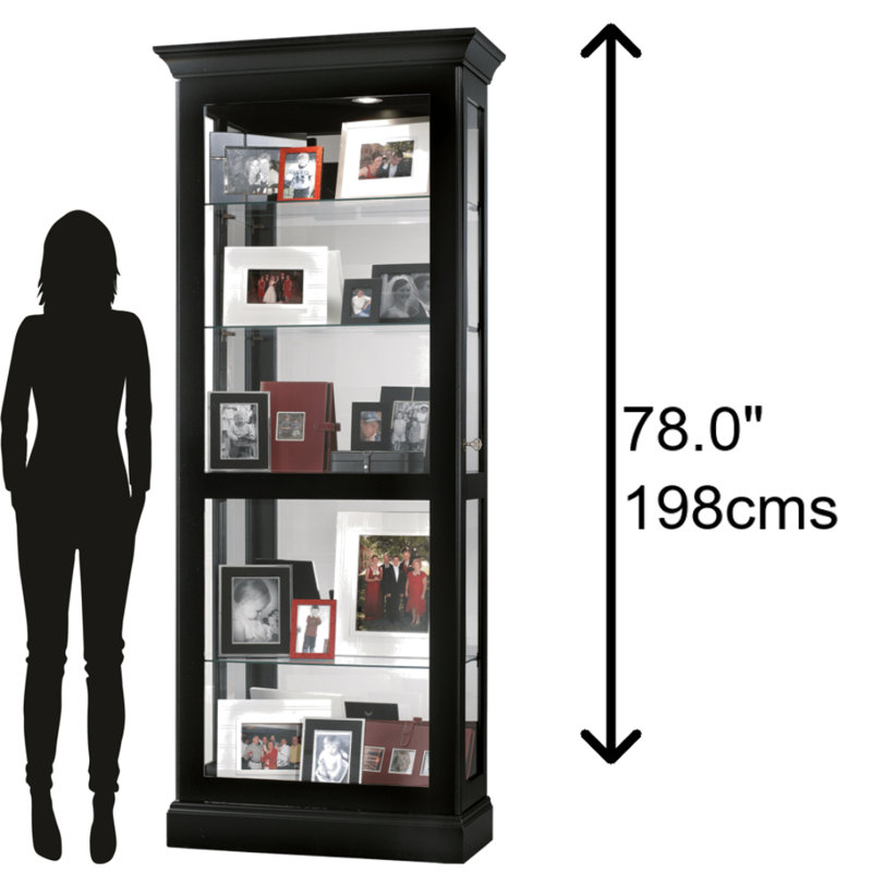 Berends Lighted Curio Cabinet, Black
