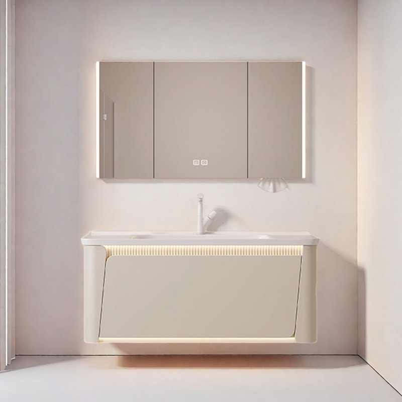 Minimalist cream-style bathroom cabinet