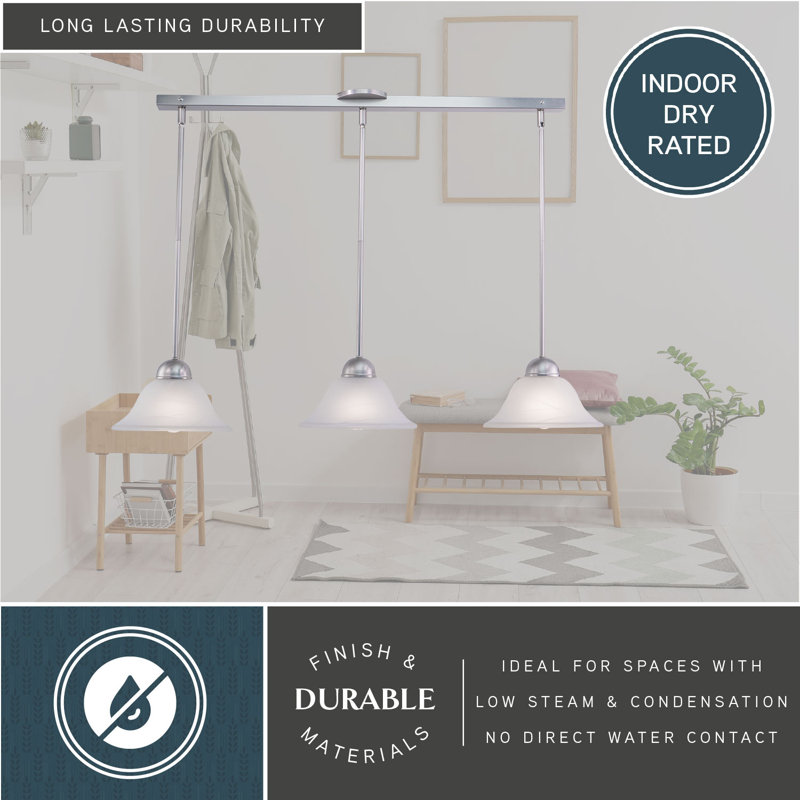 Offerman 3 - Light Kitchen Island Pendant, Brushed Nickel