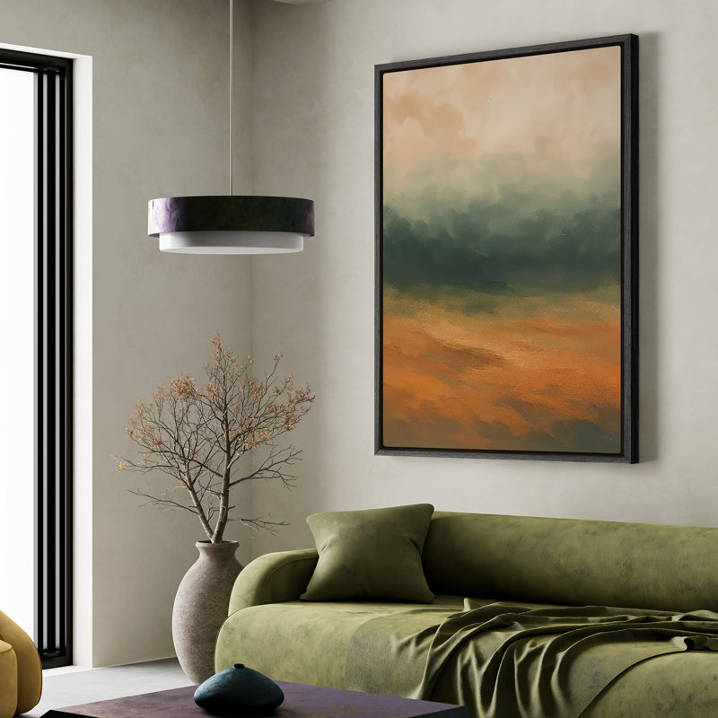 Impression sur toile encadrée, impression murale bleu pacifique pour chambre à coucher - 16 po x 24 po, Noir