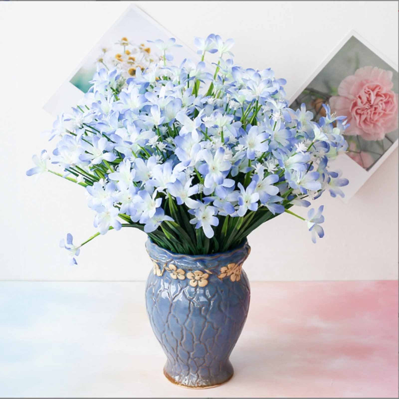 Faux fleurs artificielles en soie ktndieu, Bleu