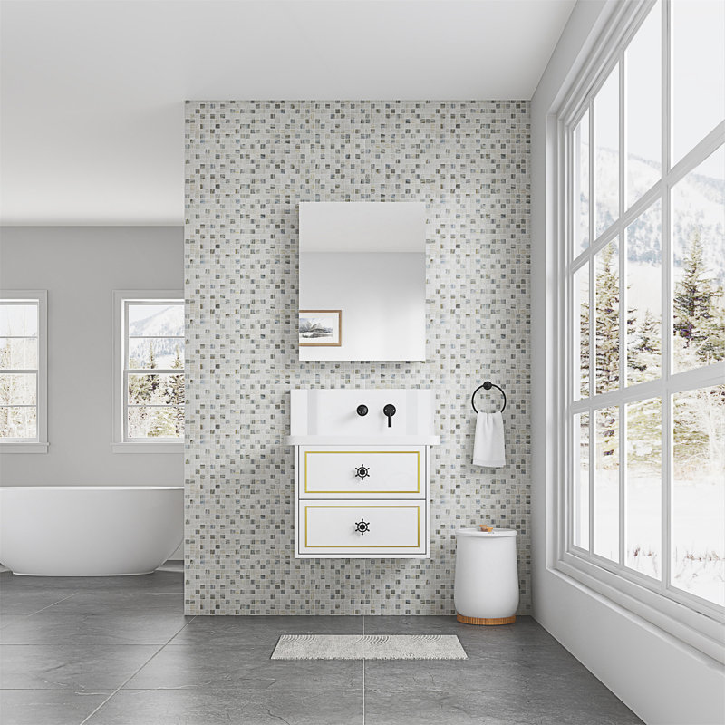 Armoire à pharmacie pour salle de bain avec miroir, porte s'ouvrant à droite, L 24 po x H 30 po