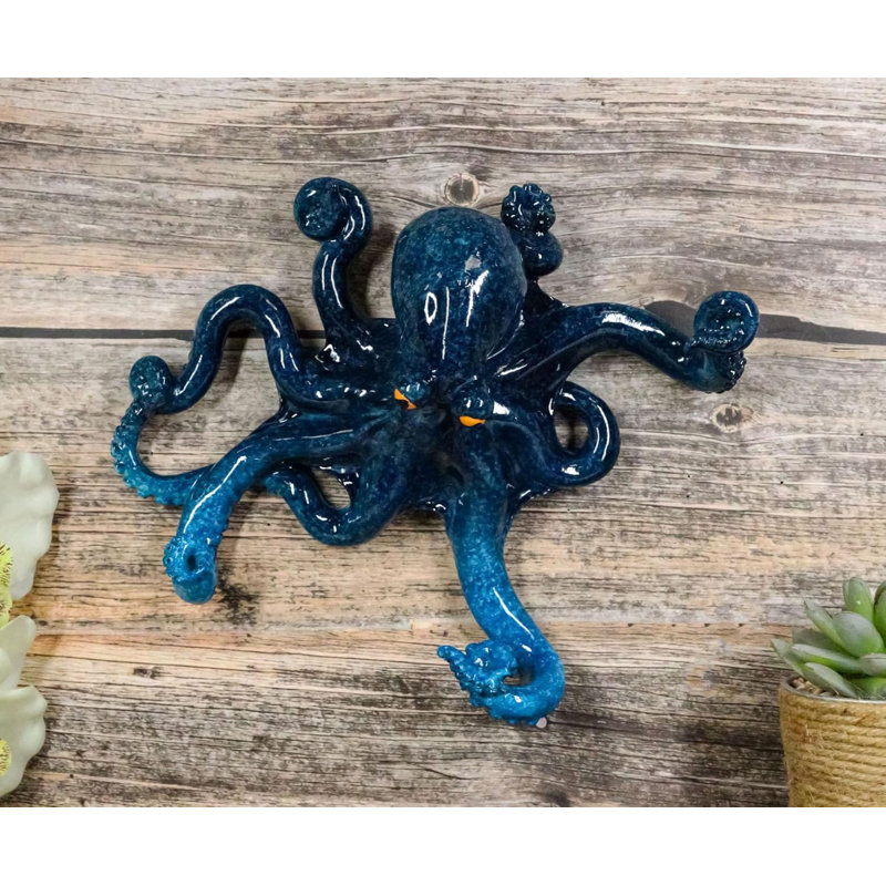 Sculpture crochets muraux nautiques, Bleu, H 7,25 po x l 9 po x P 2,25 po