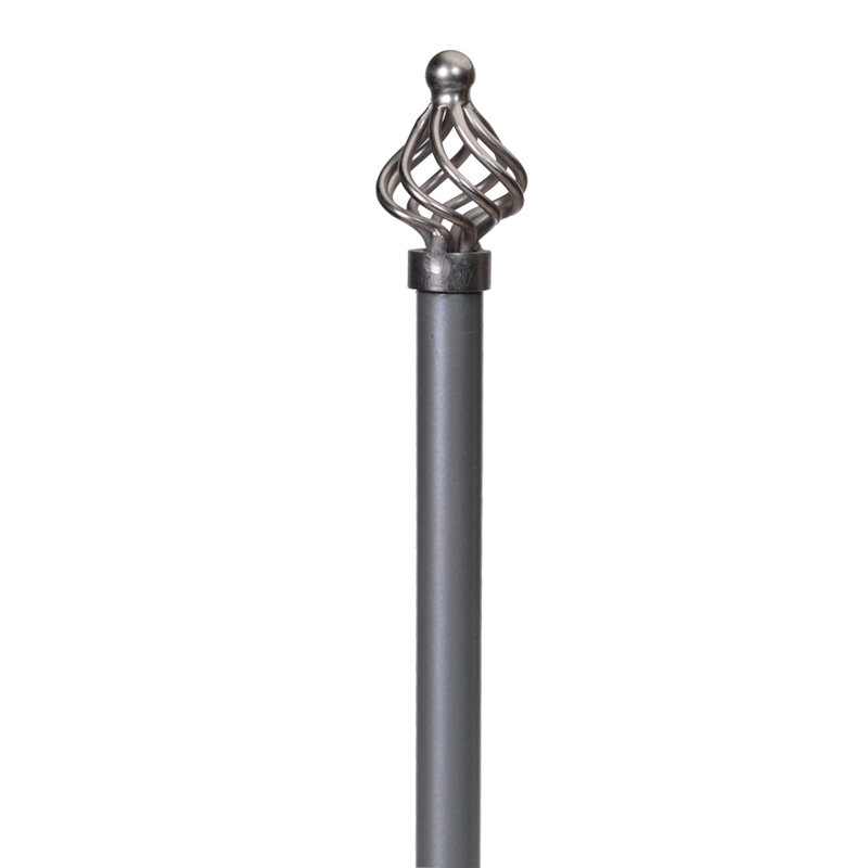 Gengler Adjustable Single Curtain Rod, 2" H x 48" W x 4.5" D, Silver
