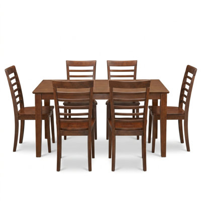 Ensemble de table et de chaises rectangulaires en acajou massif (bois dur asiatique) pour 4 personnes