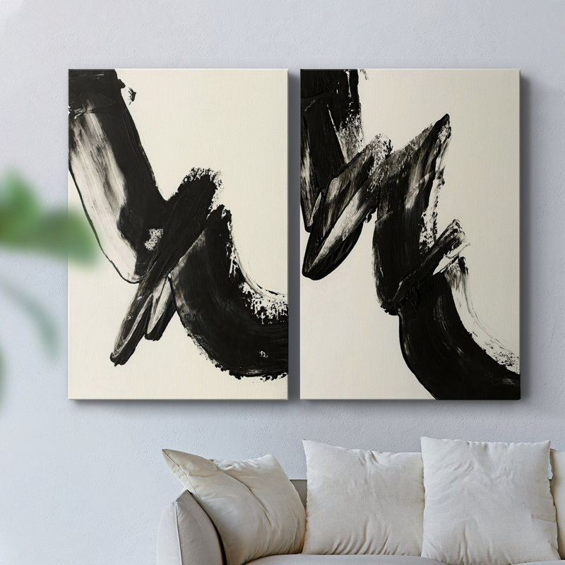 Black Expression I-Premium Gallery Wrapped Canvas -Ready to Hang, 27" H x 36" W